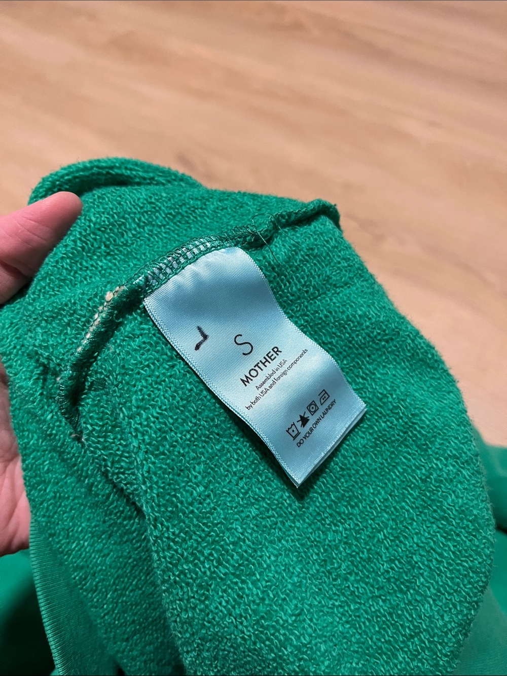 NWT MOTHER The Biggie Concert Buck Wild Green Sweater Small - Picture 5 of 7